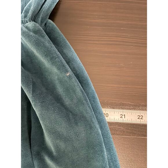 Vintage LL Bean Womens Dress Medium Blue Terry Velour Turtleneck Prairie 90s - Picture 7 of 9